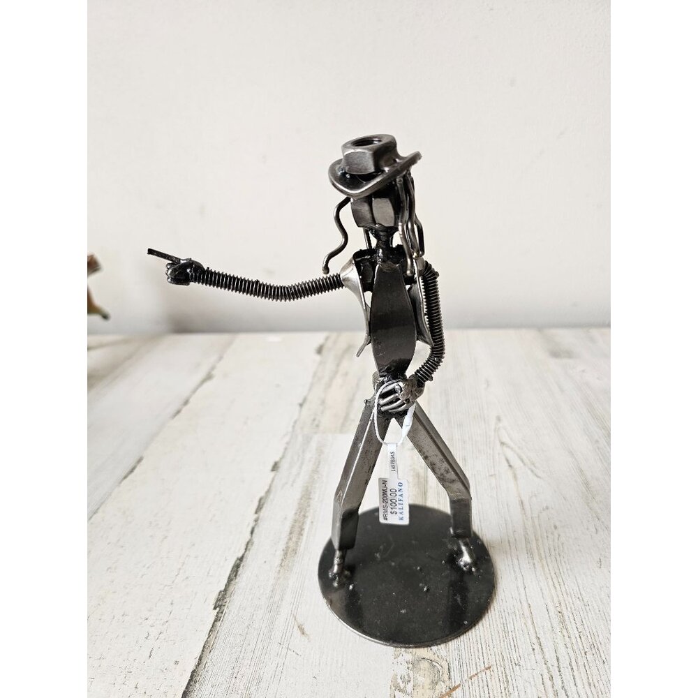 Kalifano Michael Jackson recycled metal art statue RARE figurine music bolts uni